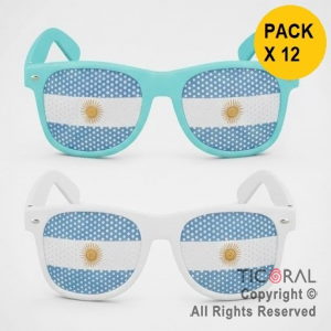 ANTEOJO BANDERA ARGENTINA CON SOL x 12